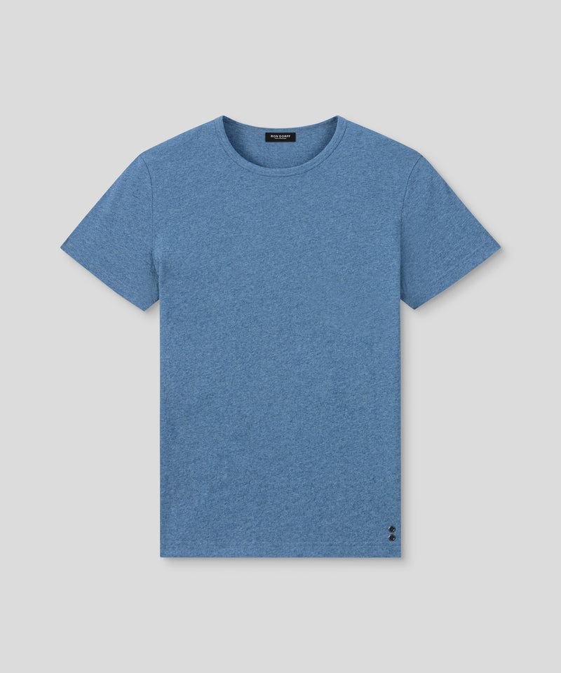 T-shirt Eyelet Edition en coton : Bleu chiné