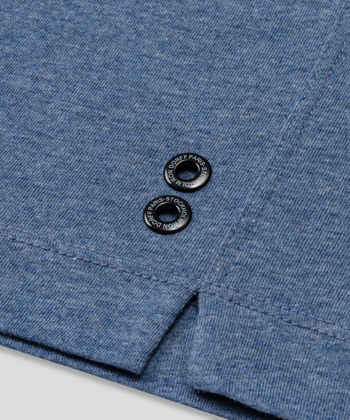 Home Short en coton: Bleu chiné