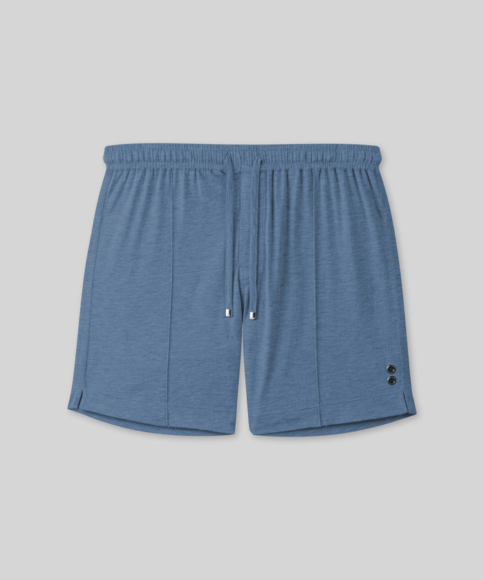 Home Short en coton: Bleu chiné