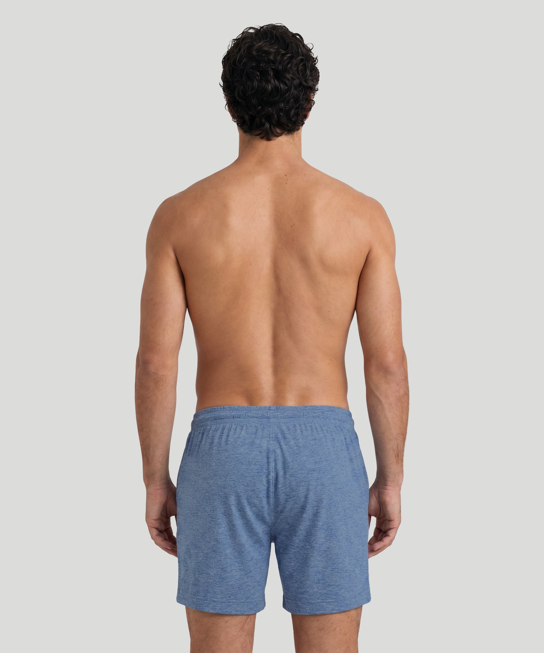 Home Short en coton: Bleu chiné