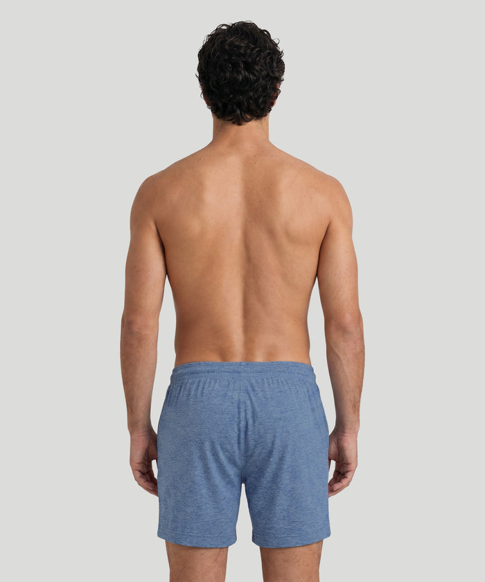 Home Short en coton: Bleu chiné