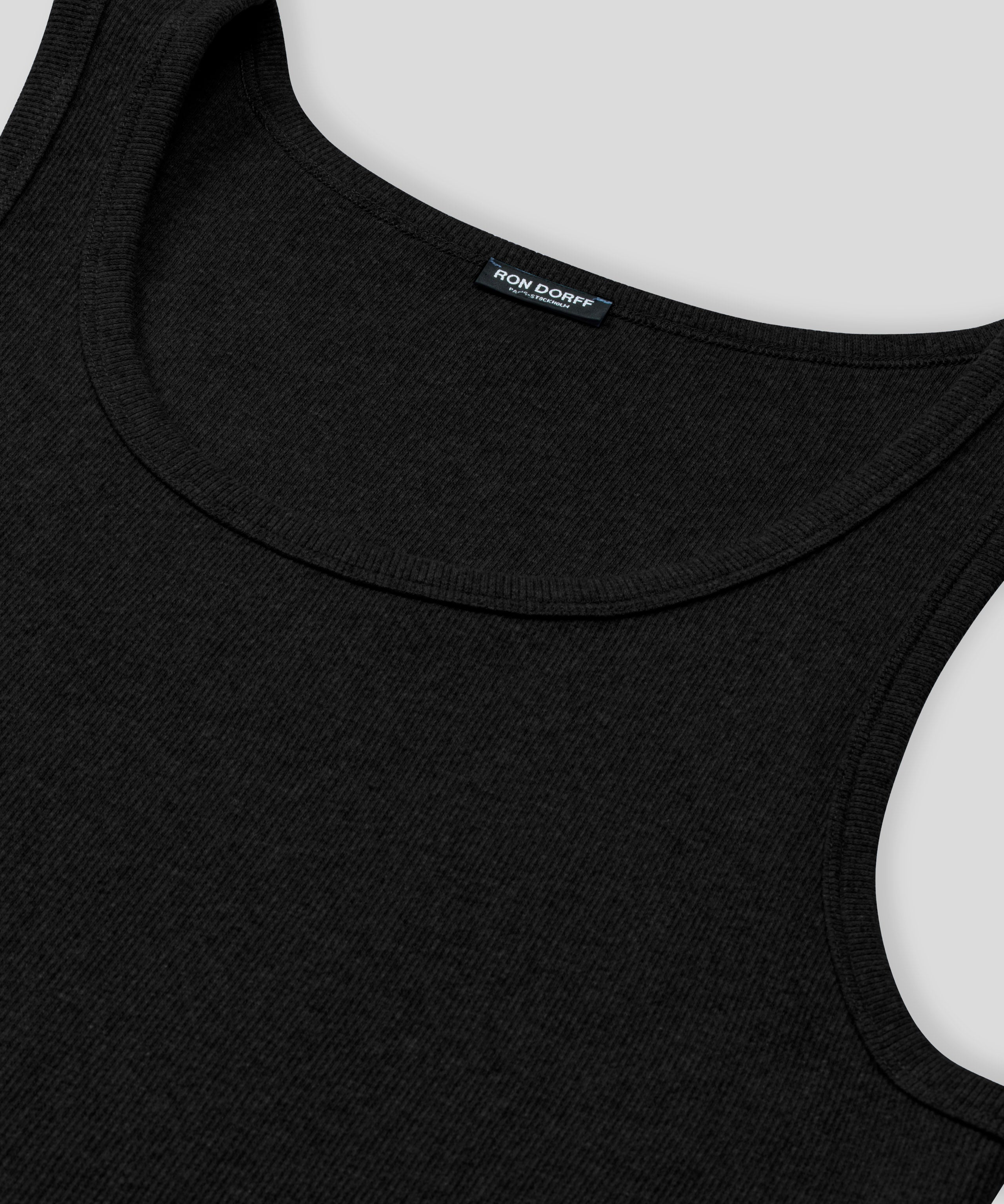 Army Ribbed Tank Top: Schwarz