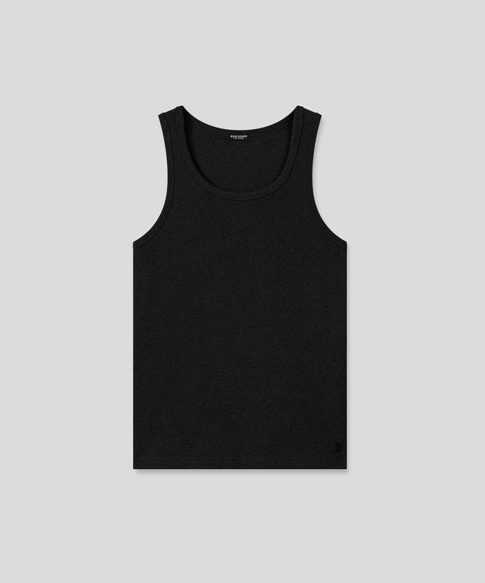 Army Ribbed Tank Top: Schwarz