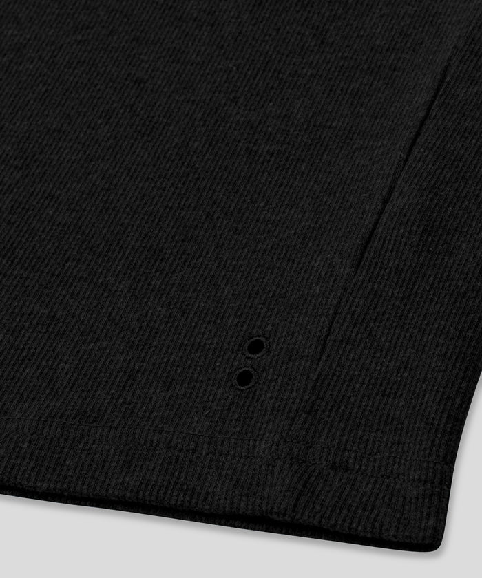 Army Ribbed Tank Top: Schwarz