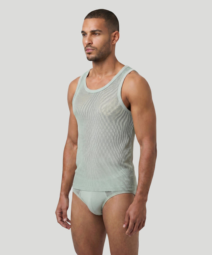 Débardeur en mesh: Gris brume