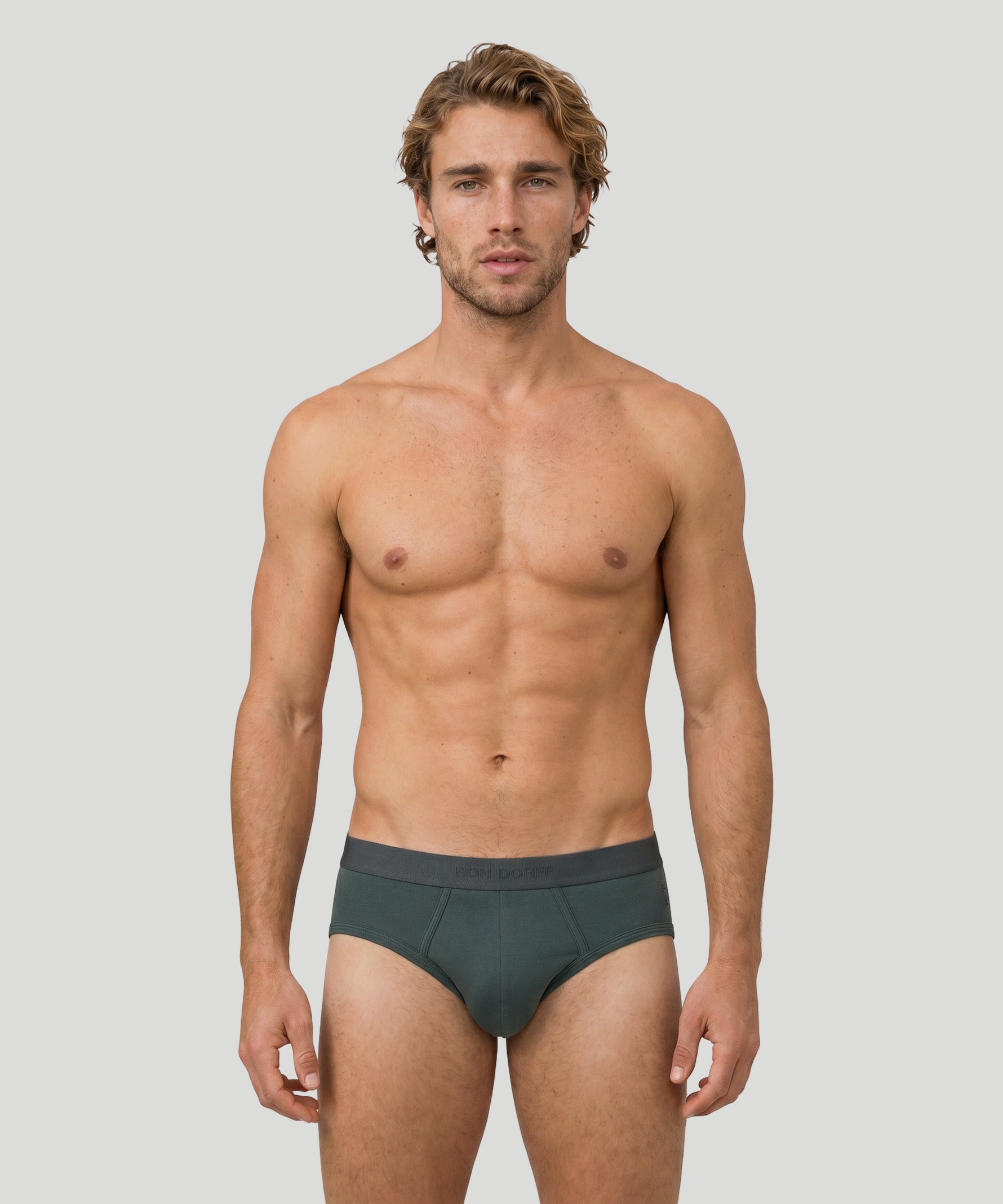 RON DORFF Y-Front Briefs: Balsam Green