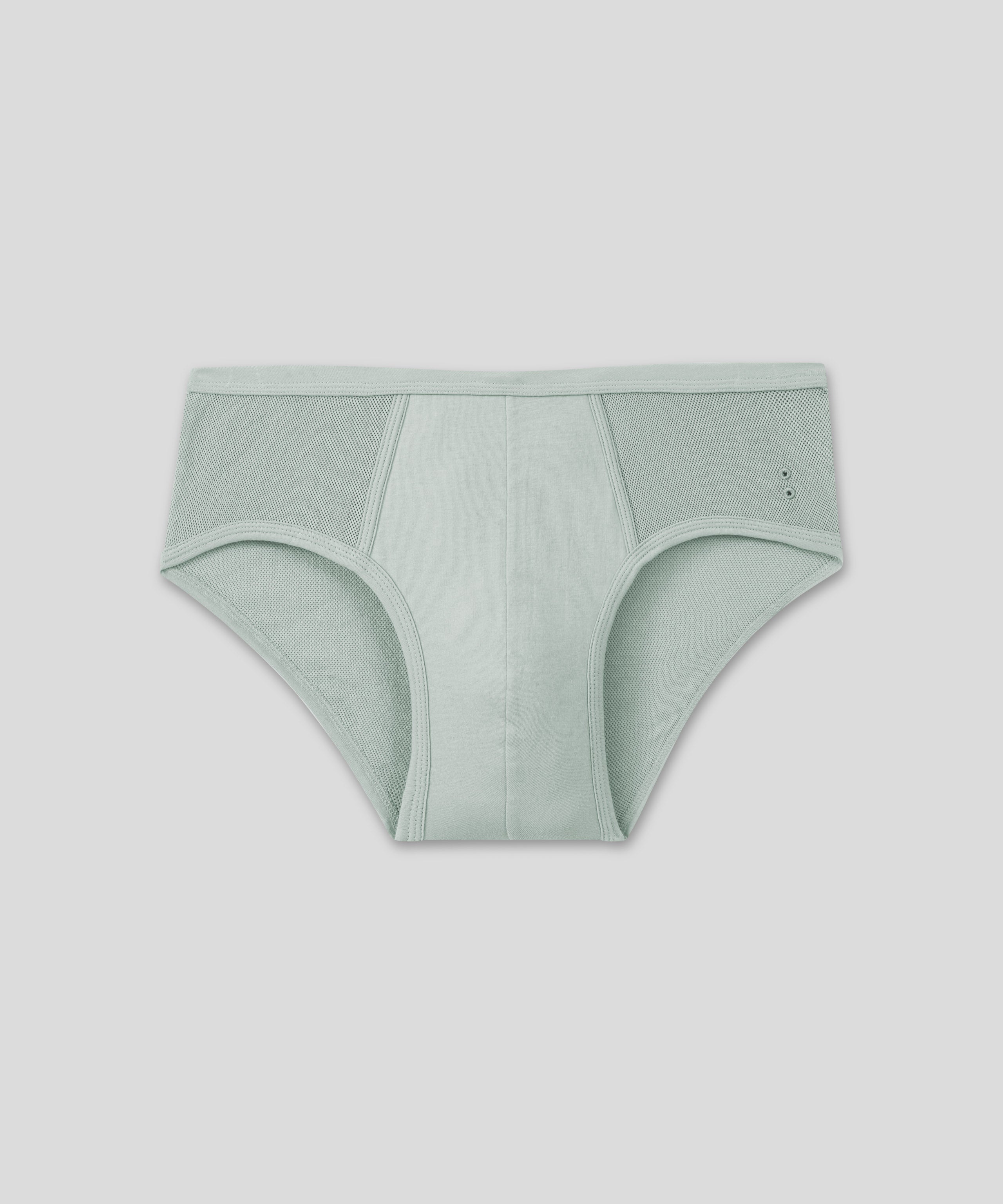 Mesh Y-Front Briefs: Gray Mist