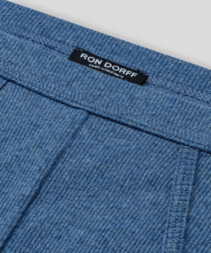 Slip Y-Front Army Ribbed : Bleu chiné