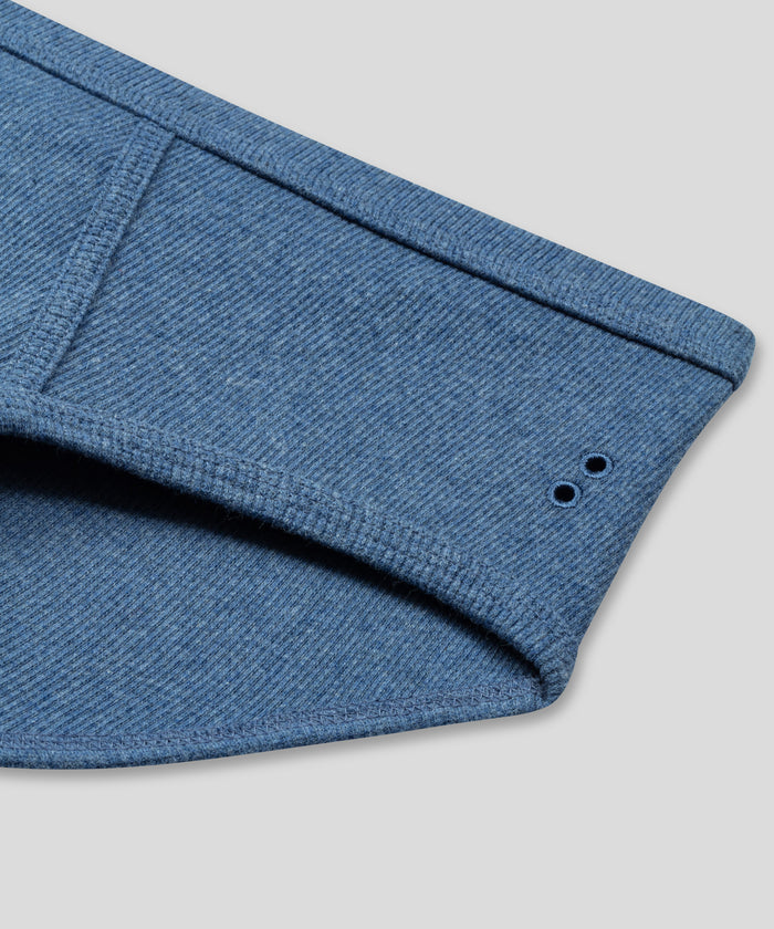 Slip Y-Front Army Ribbed : Bleu chiné