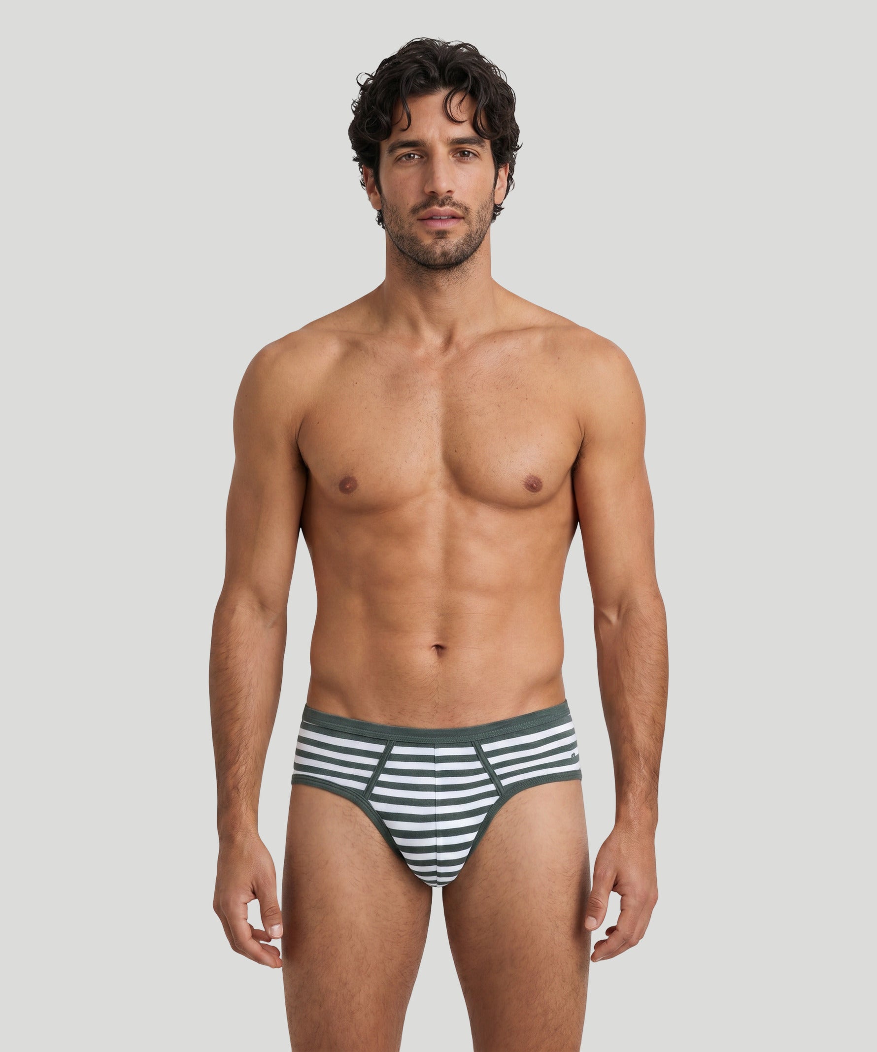 Slip Y-Front: Vert sauge/blanc