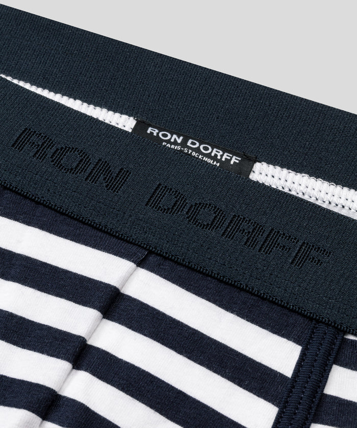 Boxer marathon: Bleu marine/blanc