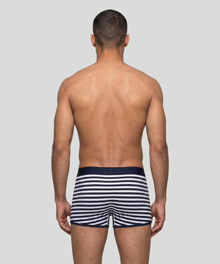 Boxer marathon: Bleu marine/blanc