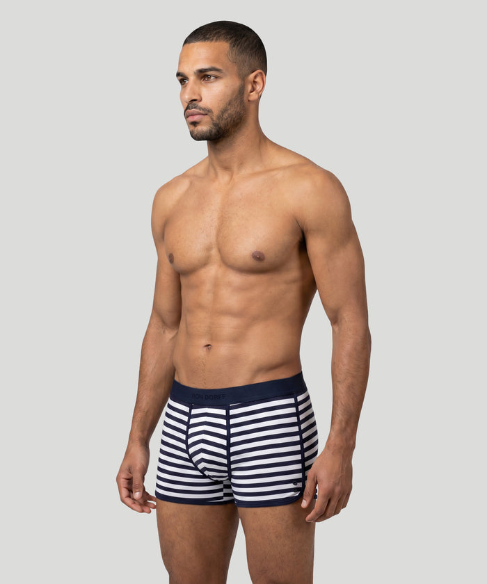Boxer marathon: Bleu marine/blanc