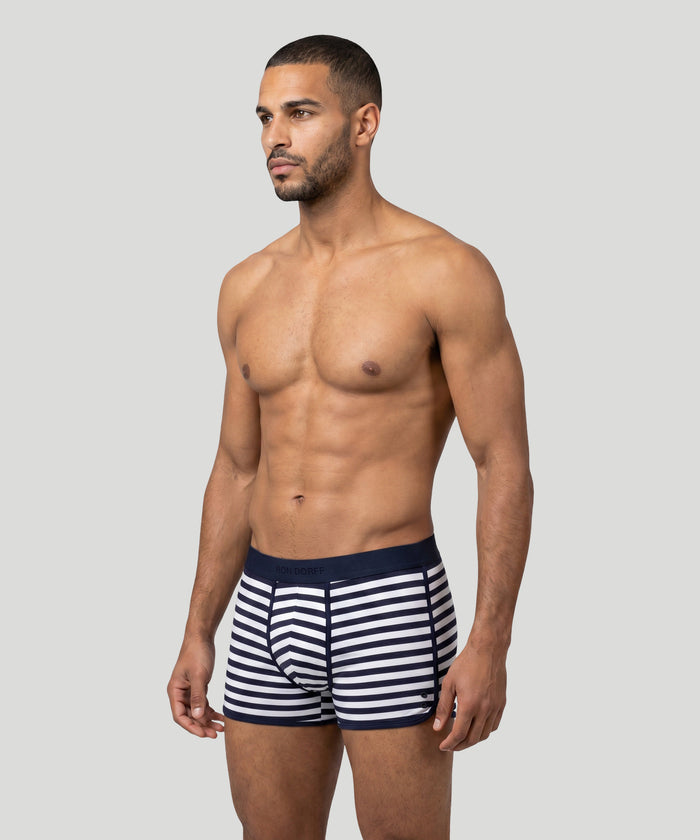 Boxer Marathon: Bleu marine/blanc