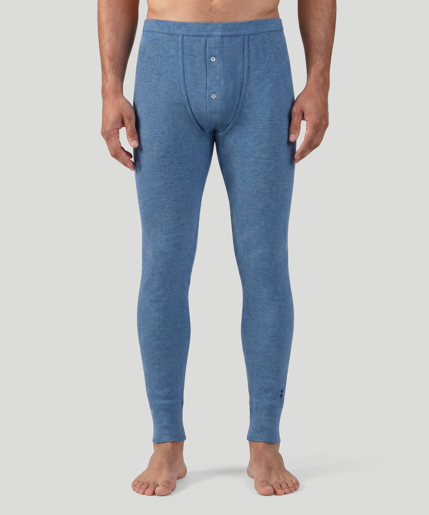 Army Ribbed Long Johns: Blau