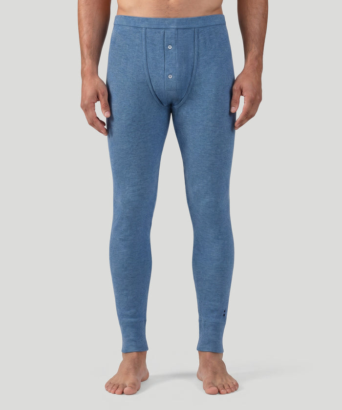 Army Ribbed Long Johns: Blau