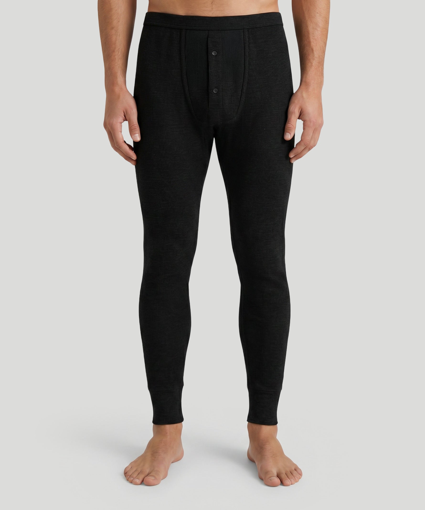 Army Ribbed Long Johns: Schwarz