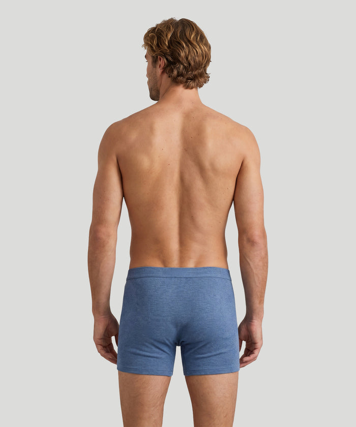 Boxer long côtelé Army Ribbed: Bleu chiné