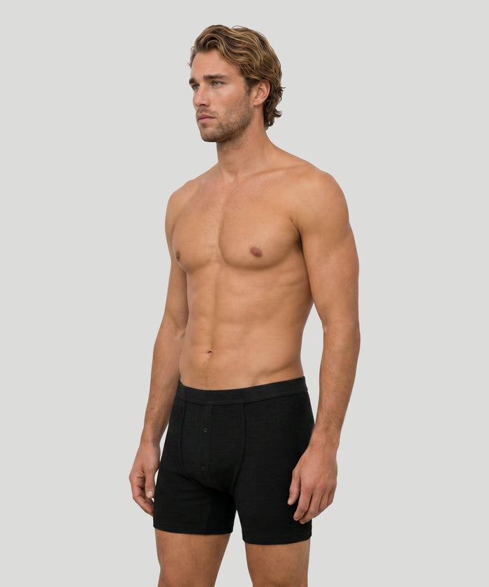 Boxer long côtelé Army Ribbed: Noir