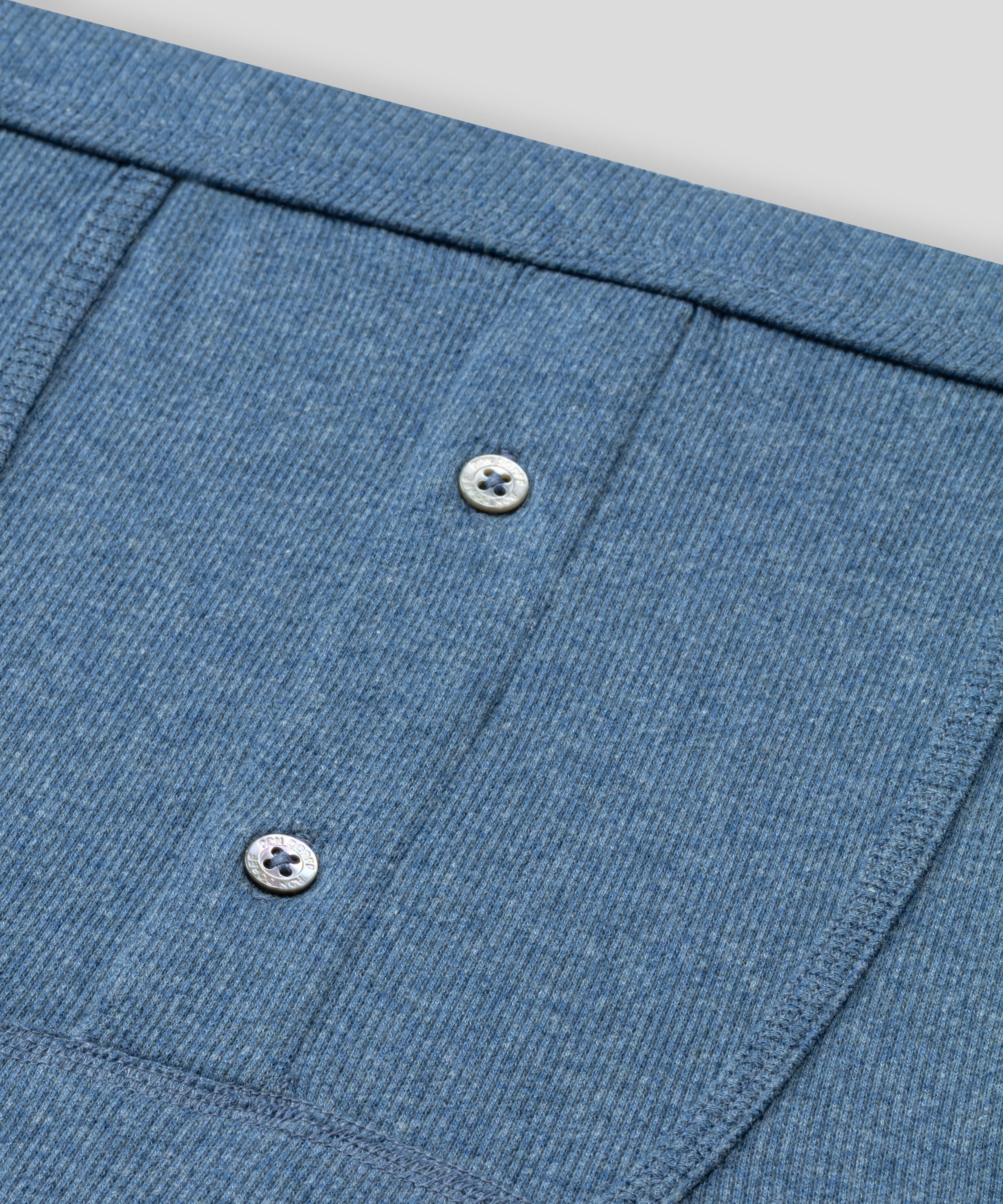 Army Ribbed Night Shorts: Blue Melange