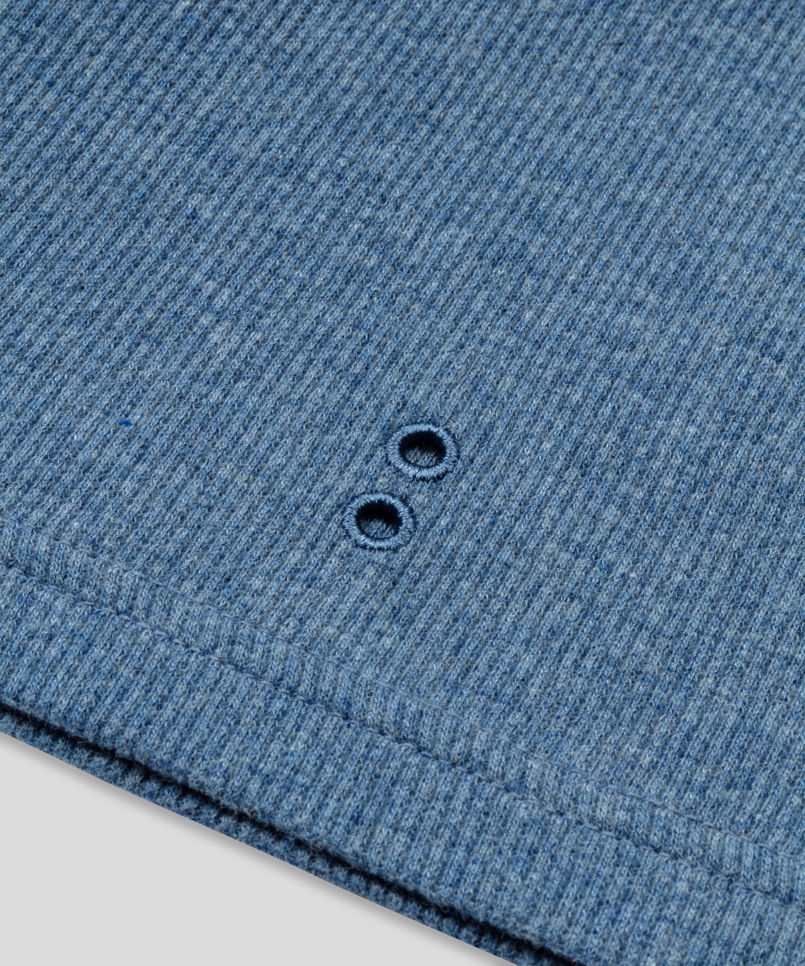 Army Ribbed Night Shorts: Blue Melange
