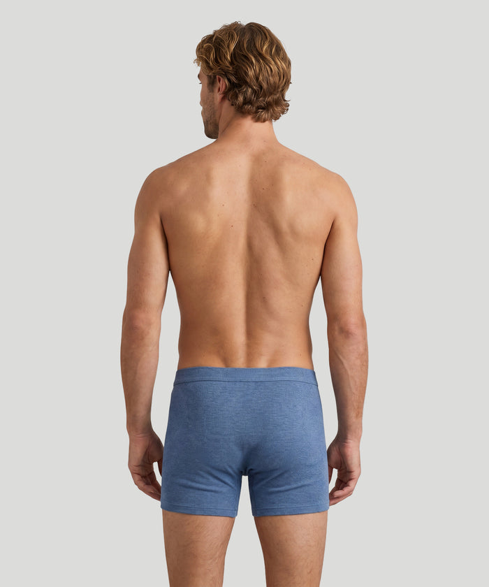 Army Ribbed Night Shorts: Blue Melange