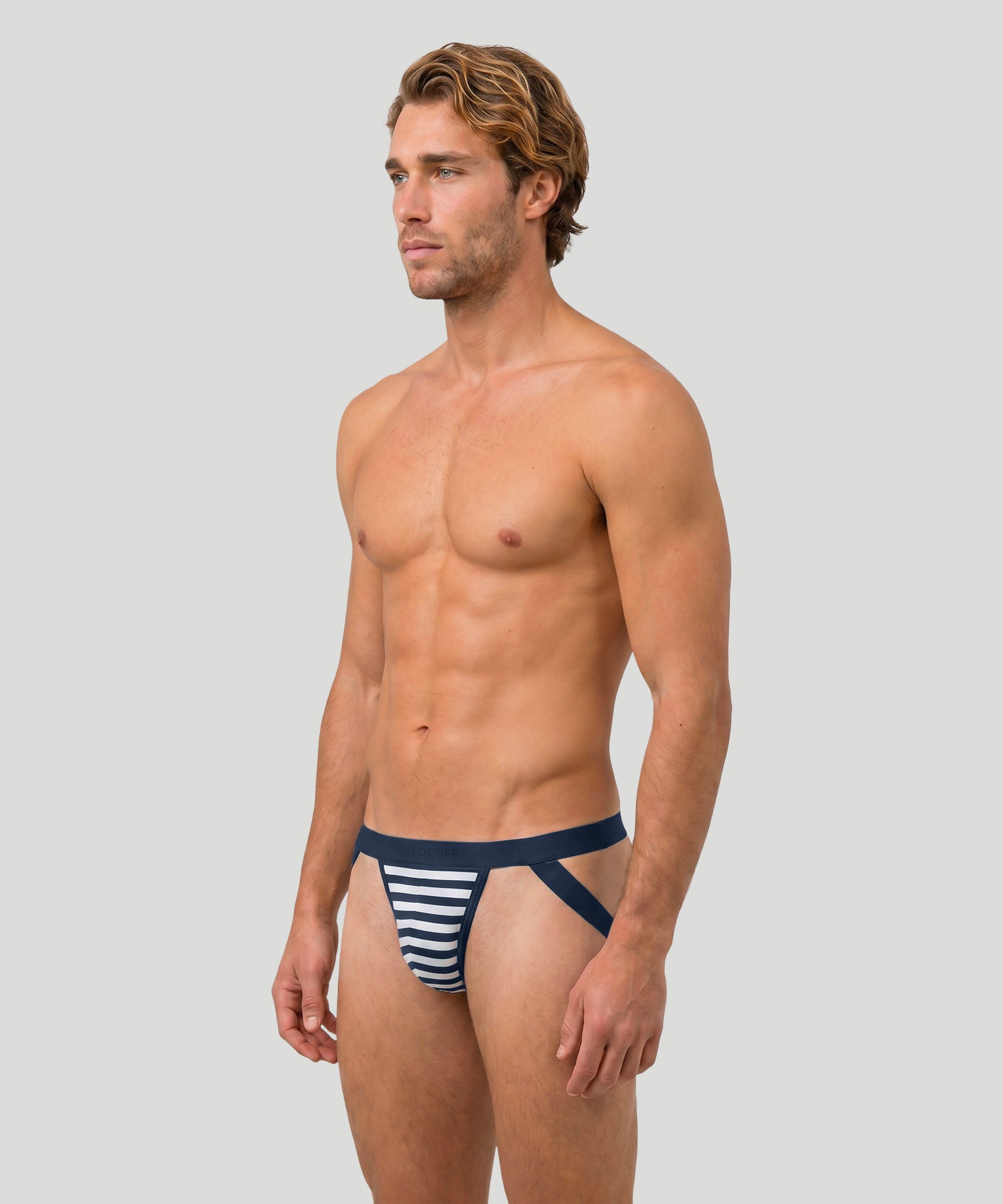 RON DORFF Jockstrap: Marineblau / Weiß