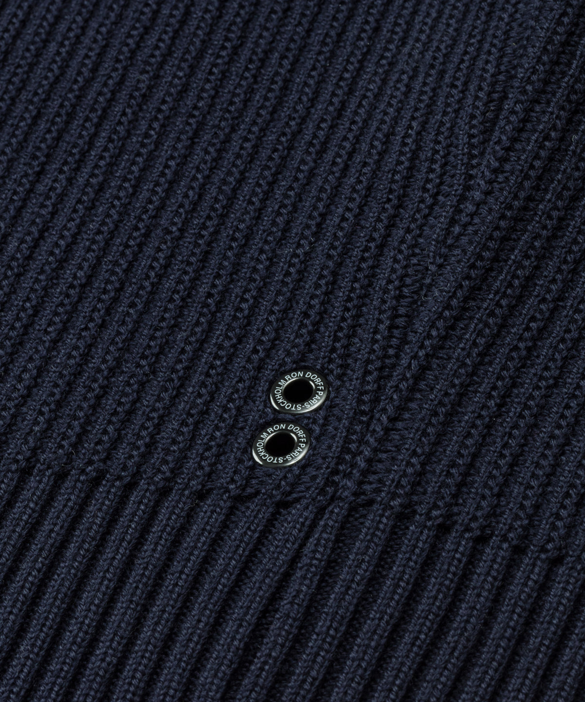 Ribbed Wool Zipped Jacket: Navy