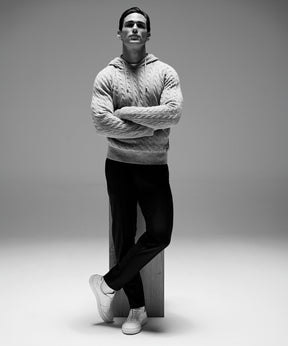 Wool Cashmere Telemark Hoodie: Grey Melange