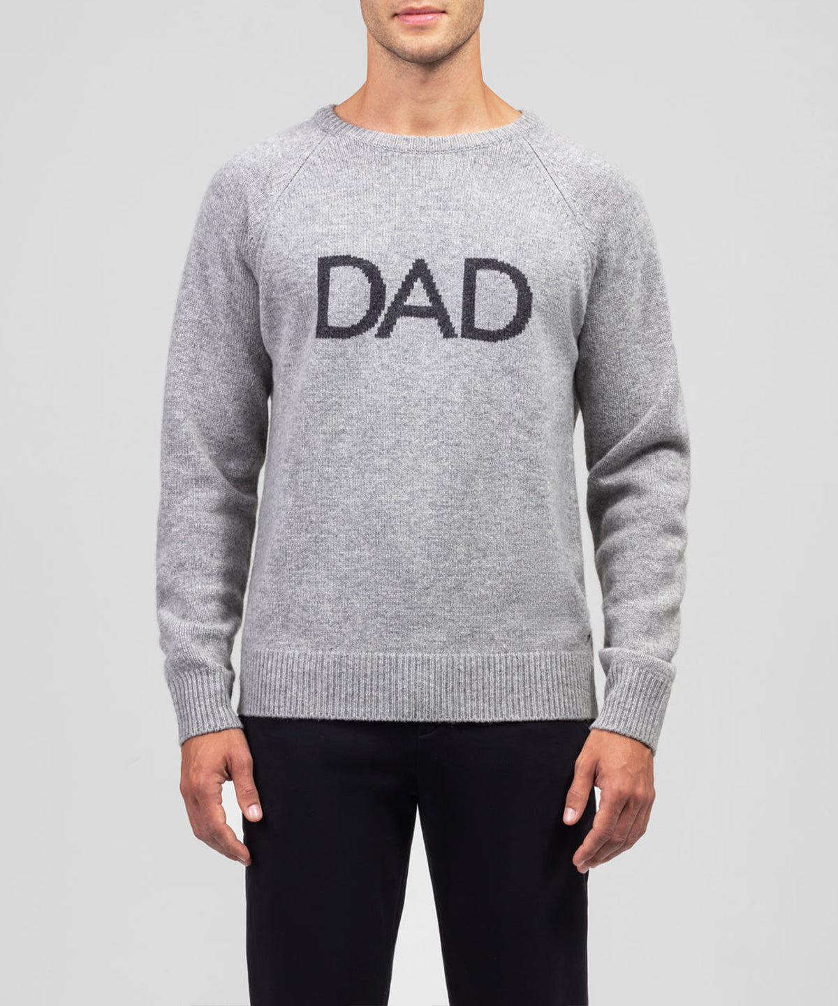 Pull en laine "DAD": Gris chiné