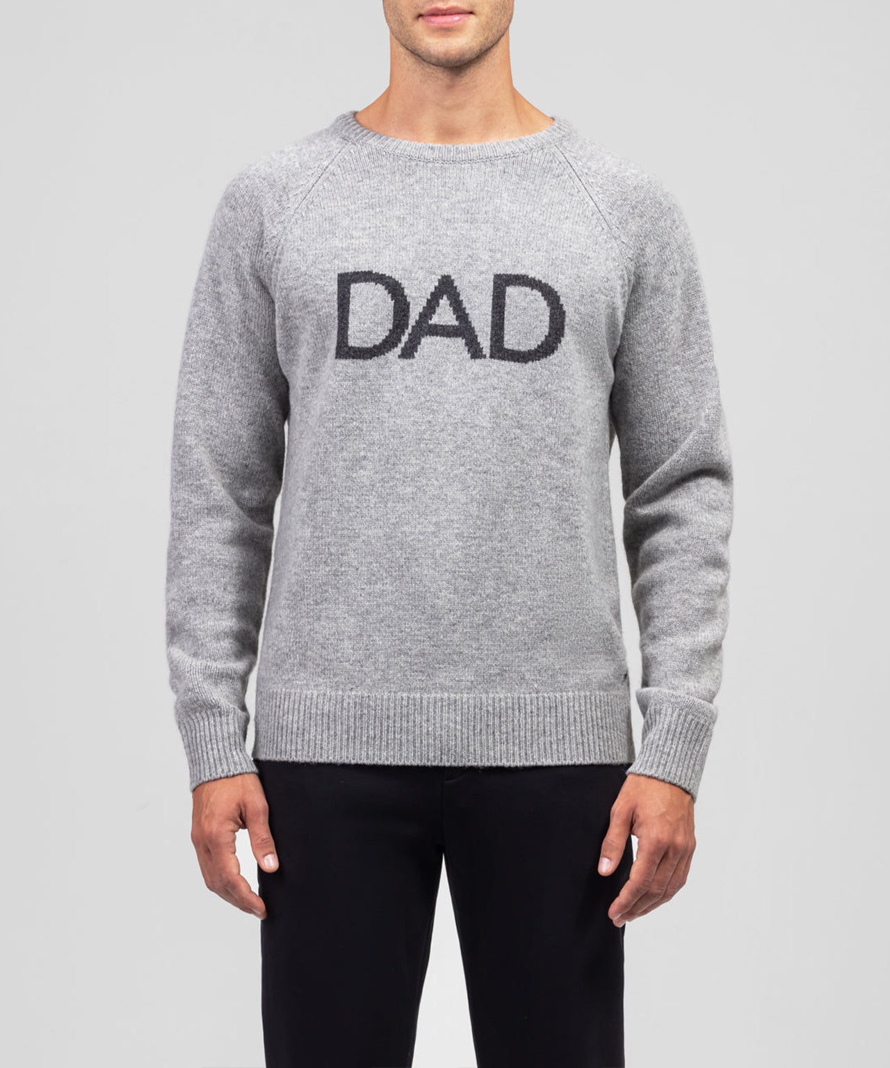 Pull en laine "DAD": Gris chiné