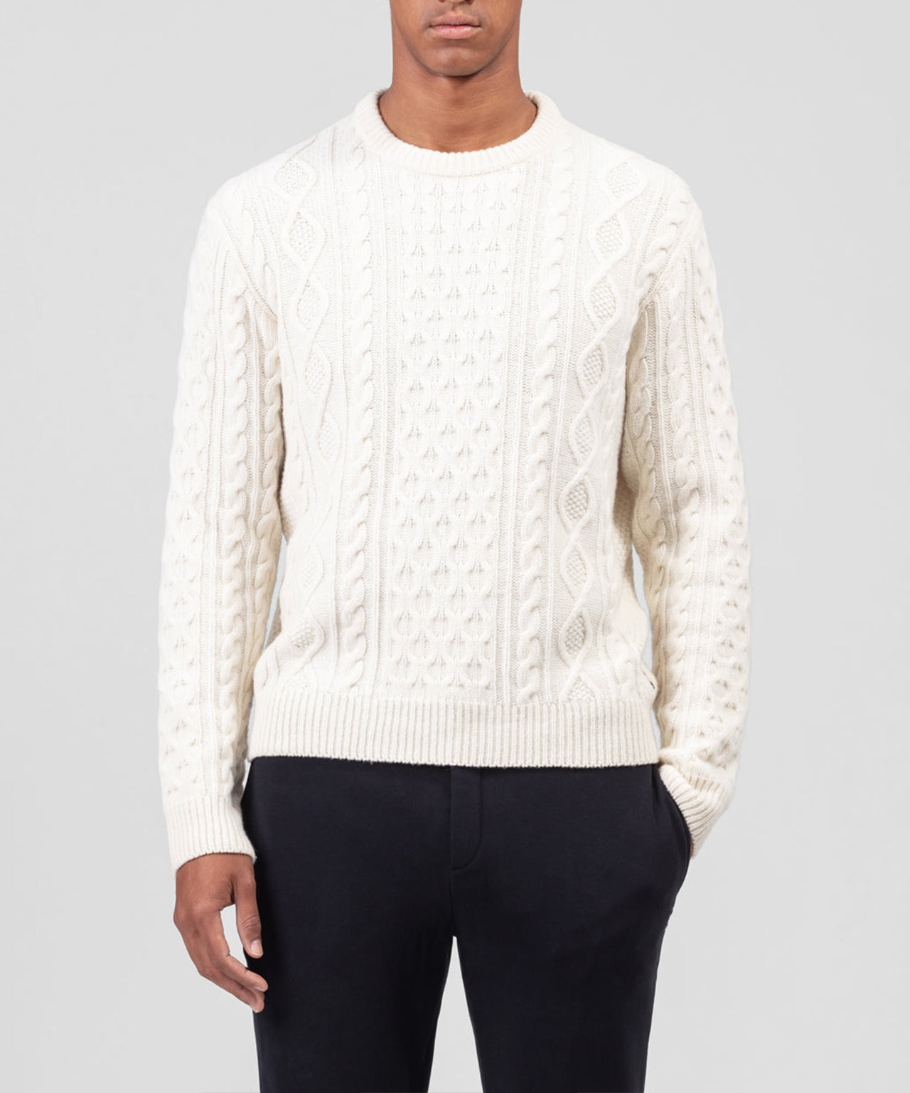 Pull en cachemire et laine: Écru