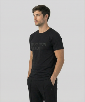 T-shirt en coton bio "MARATHON FLYER": Noir