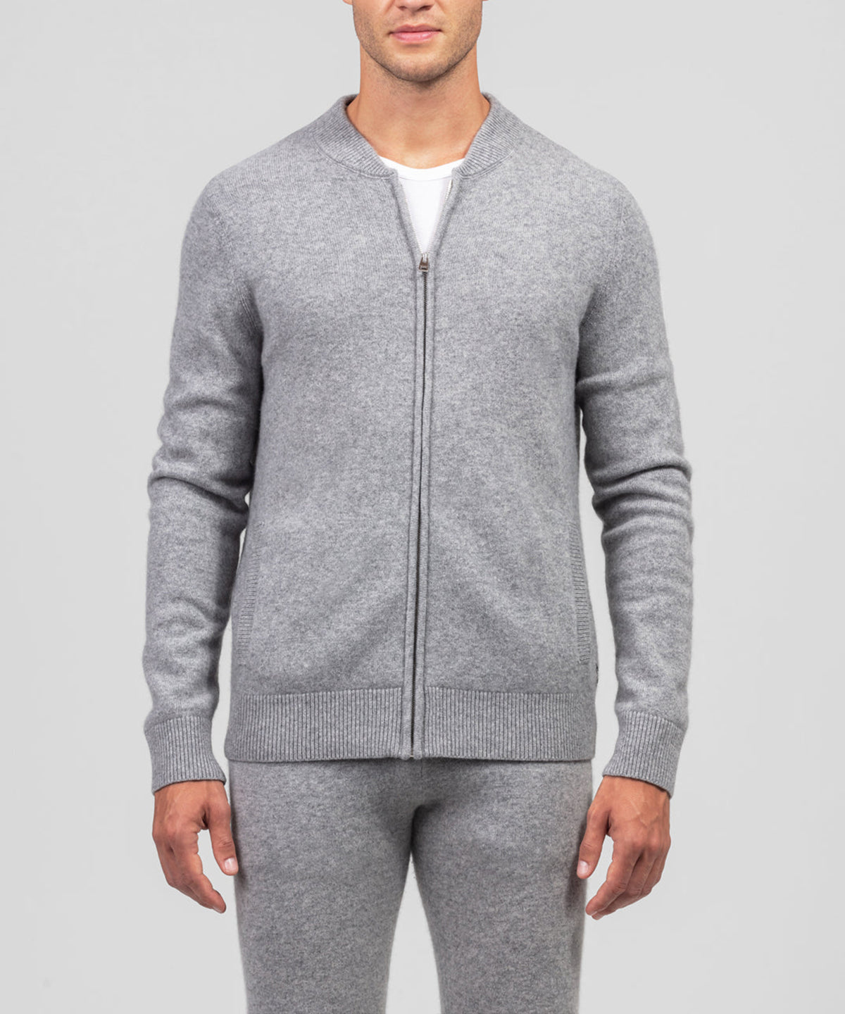 Cashmere Tennis Jacket: Heather Grey