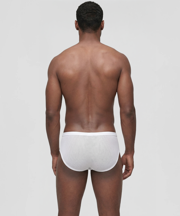 Slip Y-front en mesh: Blanc