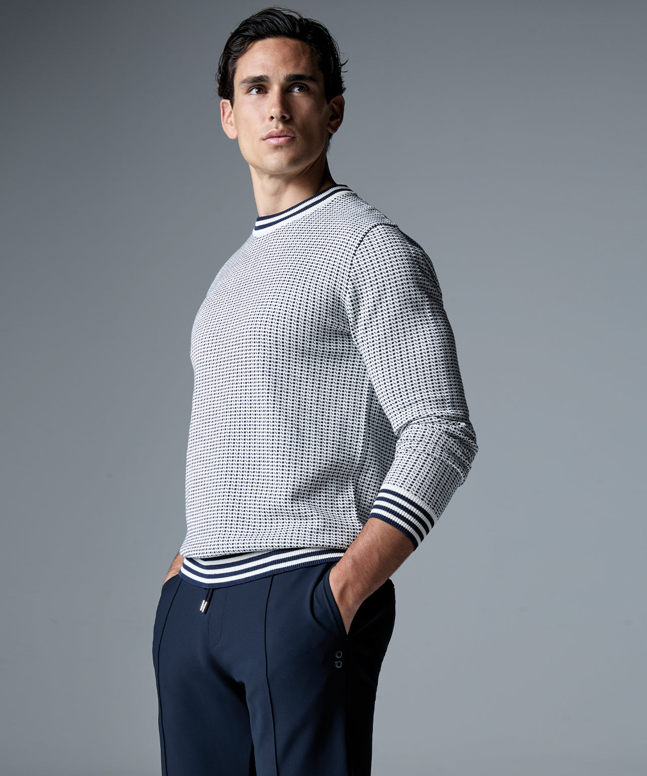 Cotton-Silk Nordic Sweater: Off White