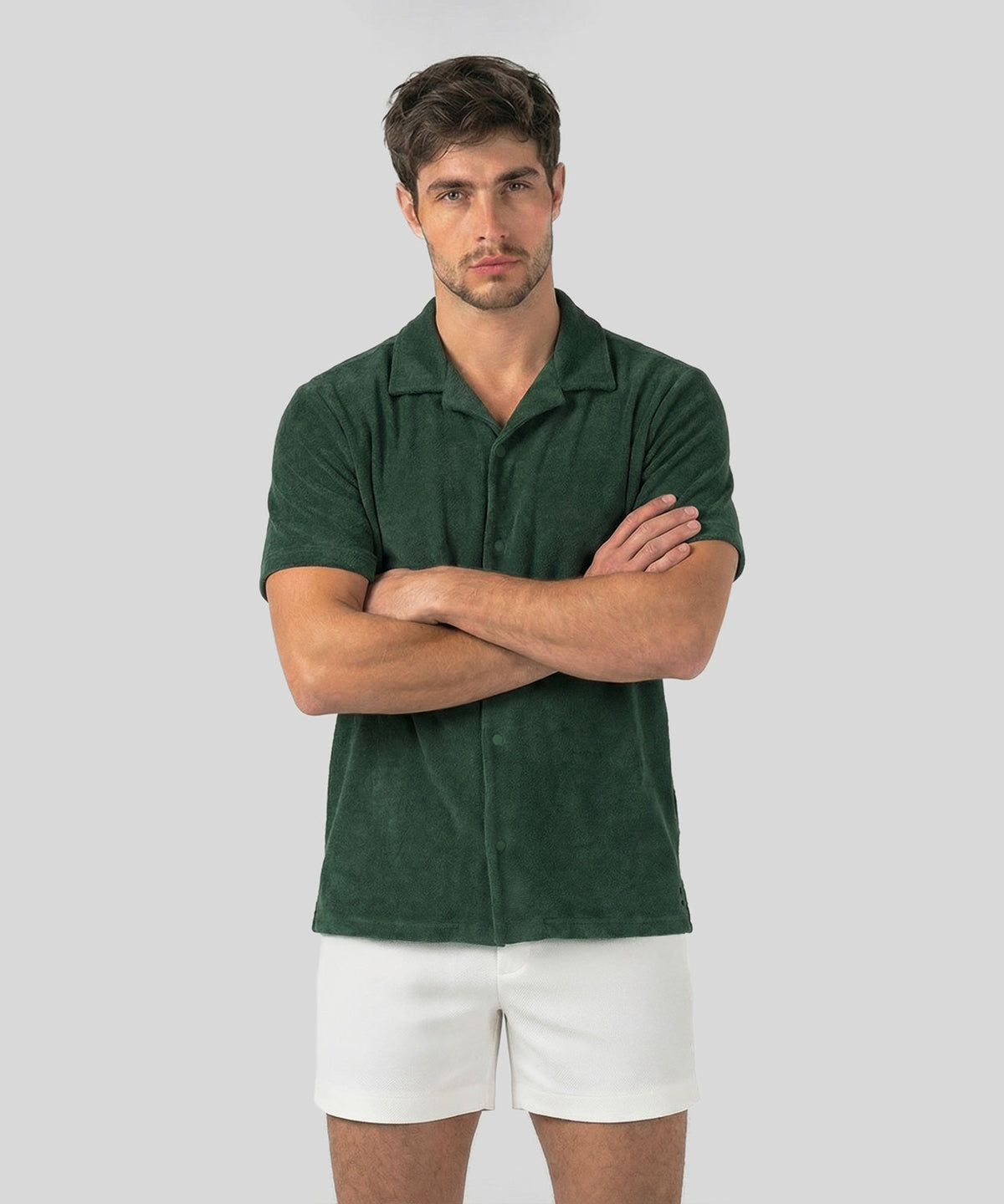 Chemise en coton terry: Vert Court