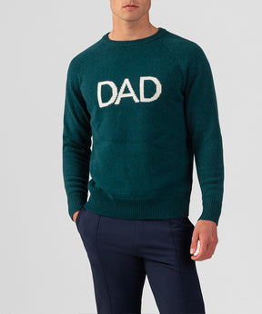 Pull en laine mérinos "DAD": Vert sapin