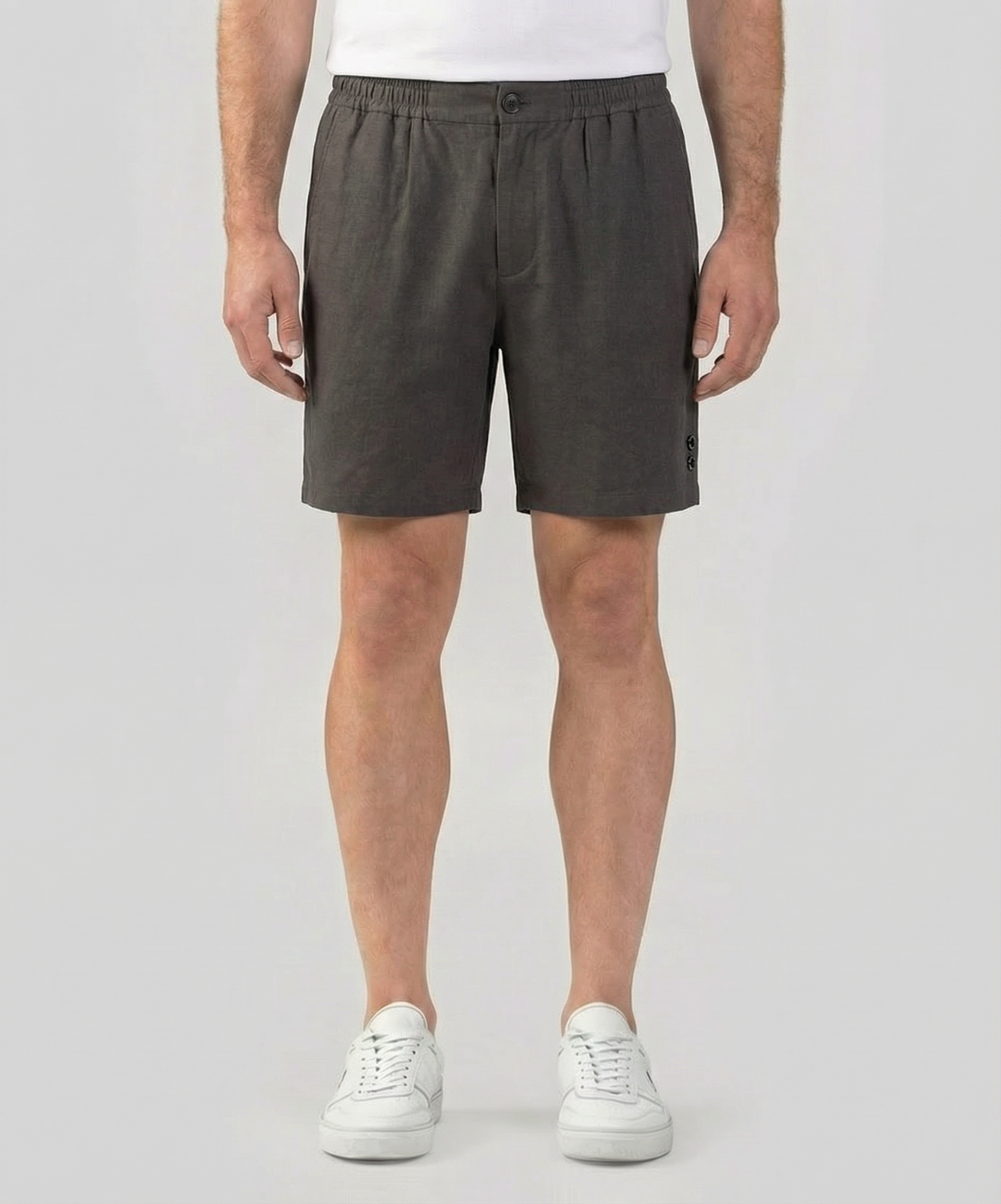 Cotton Linen Shorts: Espresso