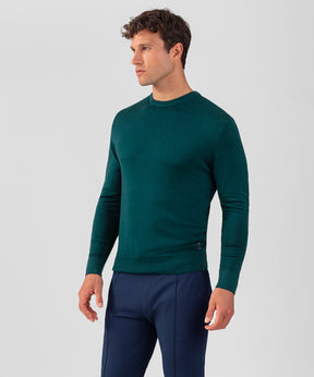 Light Merinos Wool Army Sweater: Green Night