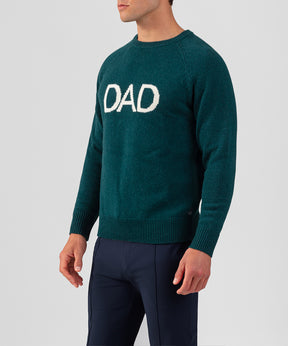 Pull en laine mérinos "DAD": Vert sapin