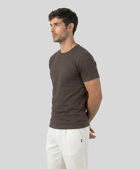 Crew Neck T-Shirt Eyelet Edition: Espresso Nude