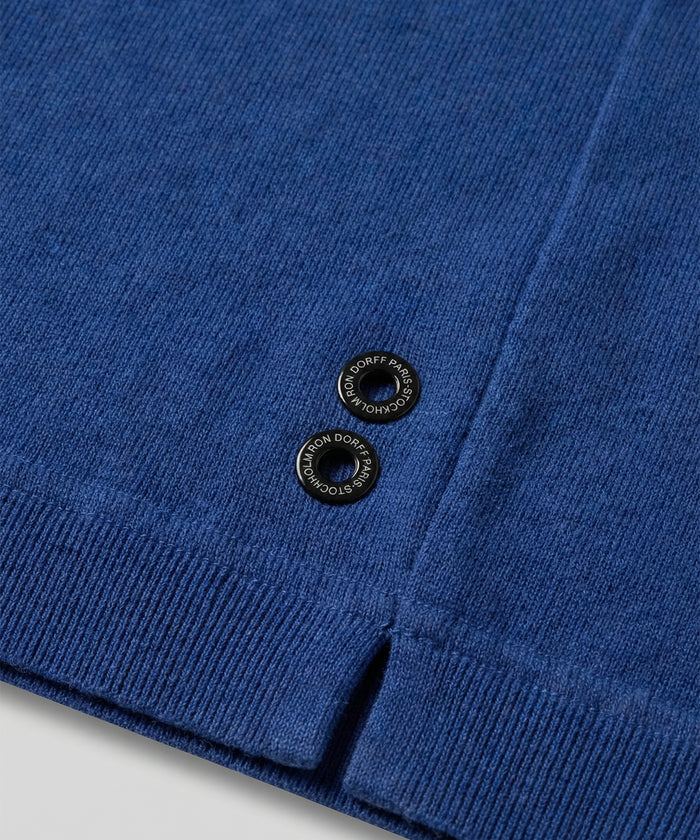 Cotton Linen Polo: Bleu