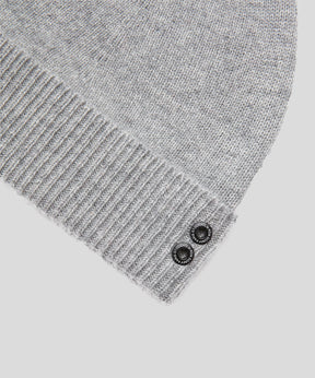 Cashmere Beanie: Grey Melange