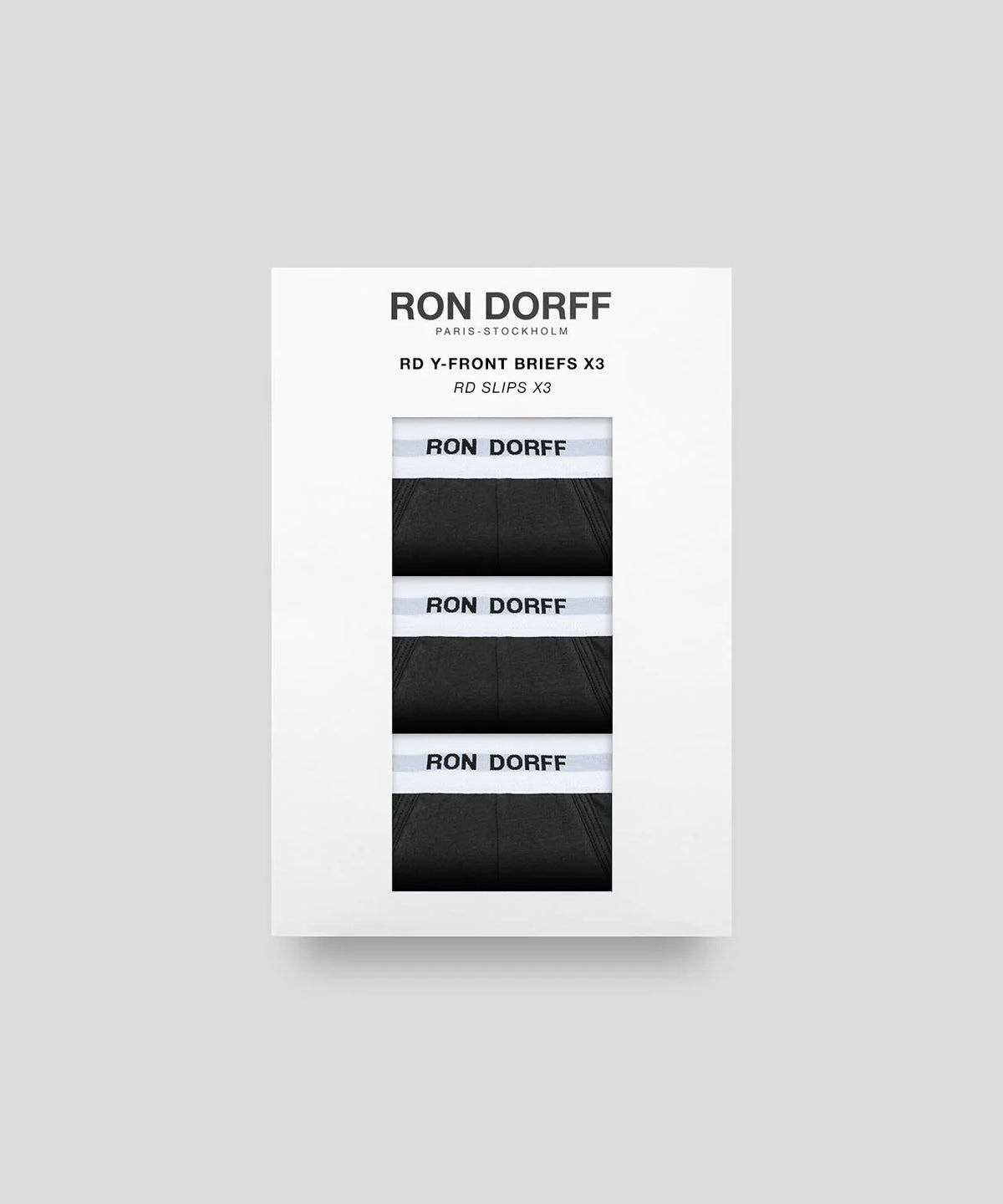 Slip Y-front en coton à imprimés RON DORFF: Noir