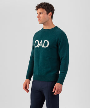 Pull en laine mérinos "DAD": Vert sapin