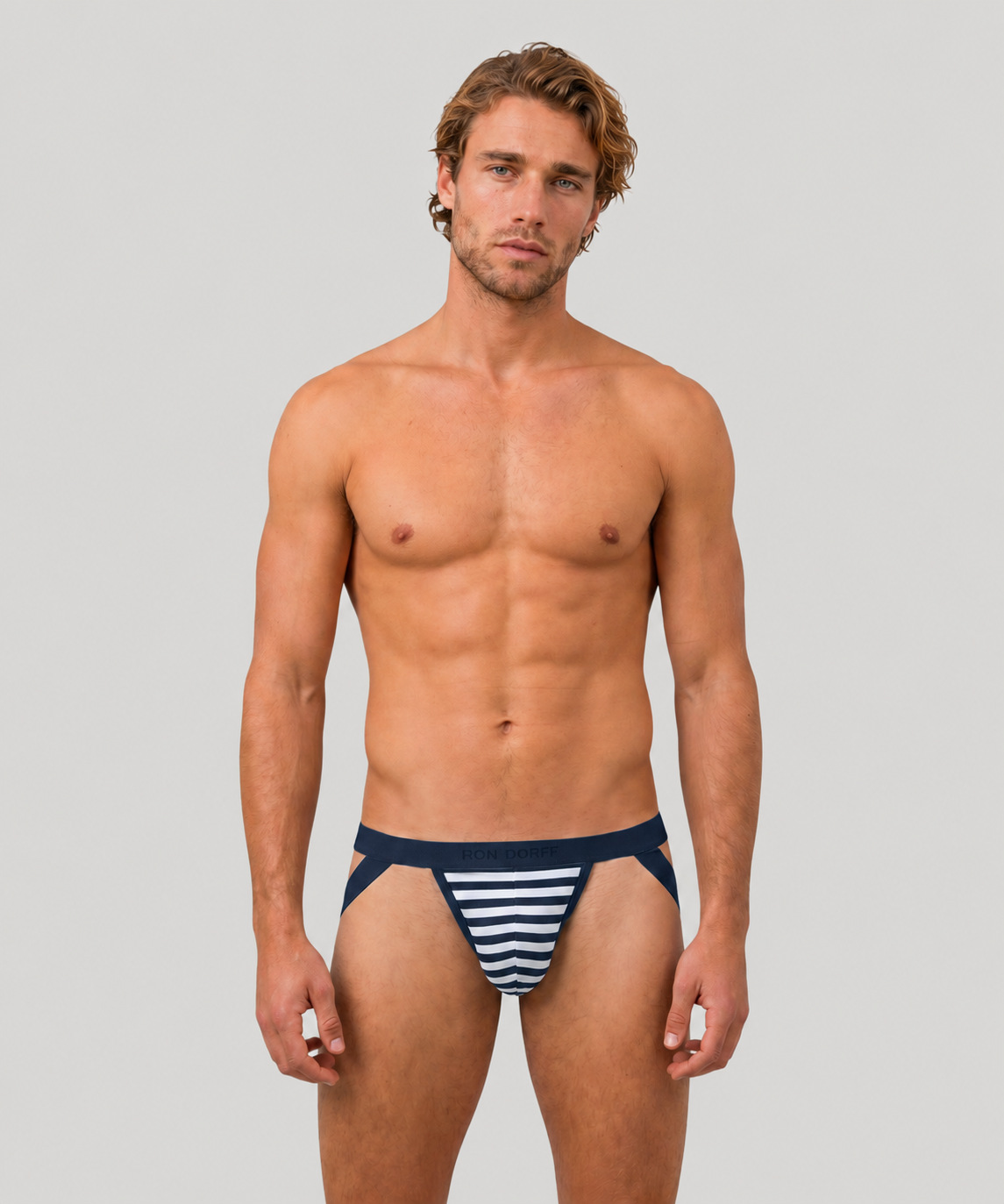 RON DORFF Jockstrap: Marineblau / Weiß