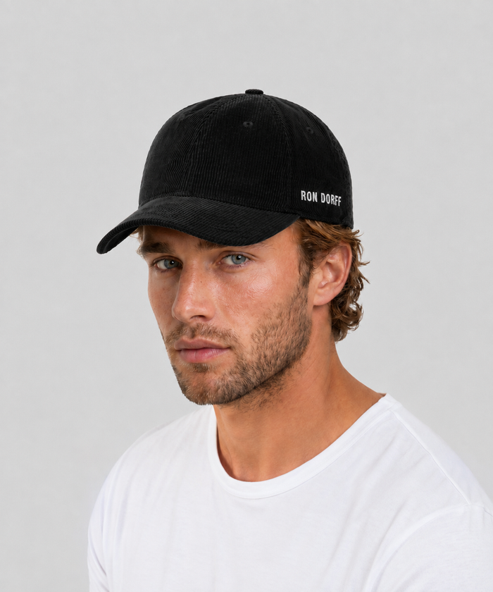 Casquette en velours "RON DORFF": Noir