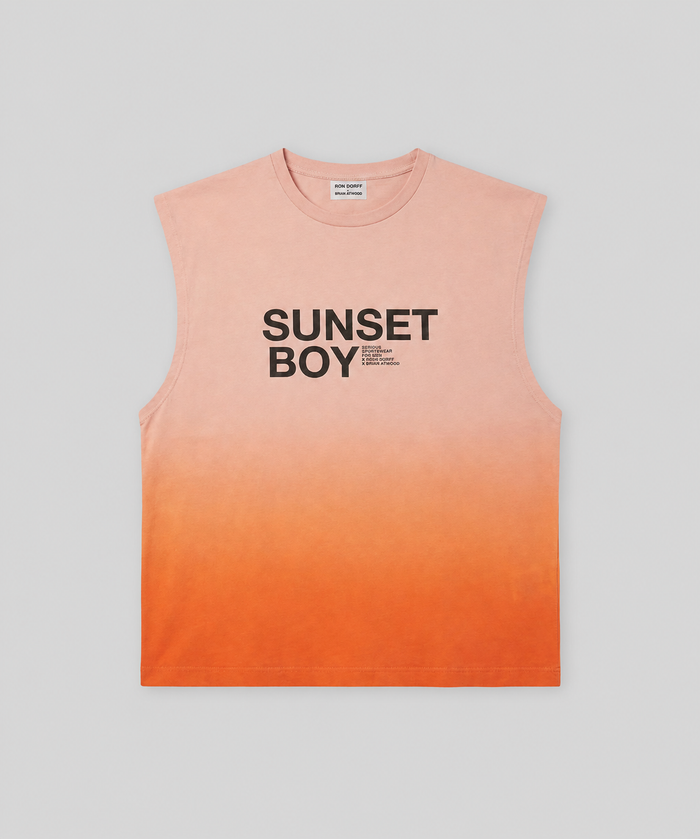 Bio-Baumwoll-Tanktop "SUNSET BOY": Sunset Orange