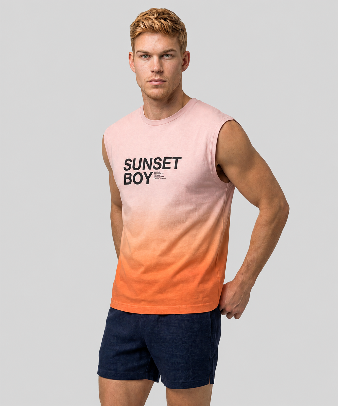 Bio-Baumwoll-Tanktop "SUNSET BOY": Sunset Orange
